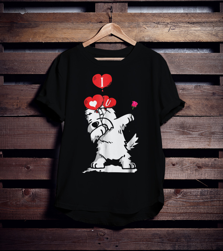 I Love U Dabbing Westie Valentine's Day T-Shirt