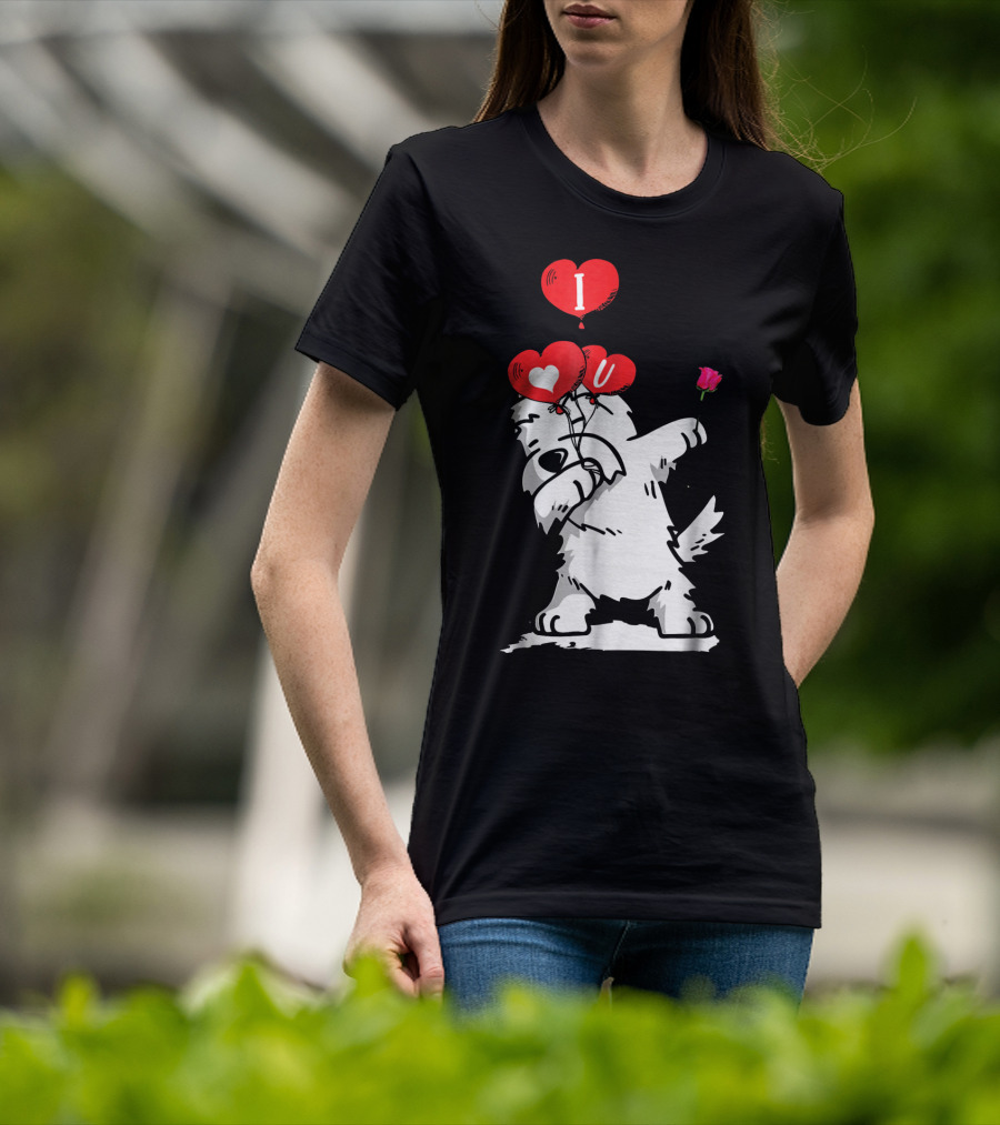 I Love U Dabbing Westie Valentine's Day T-Shirt