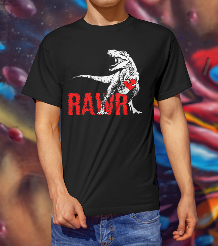RAWR Dinosaur Valentine Heart T-Shirt