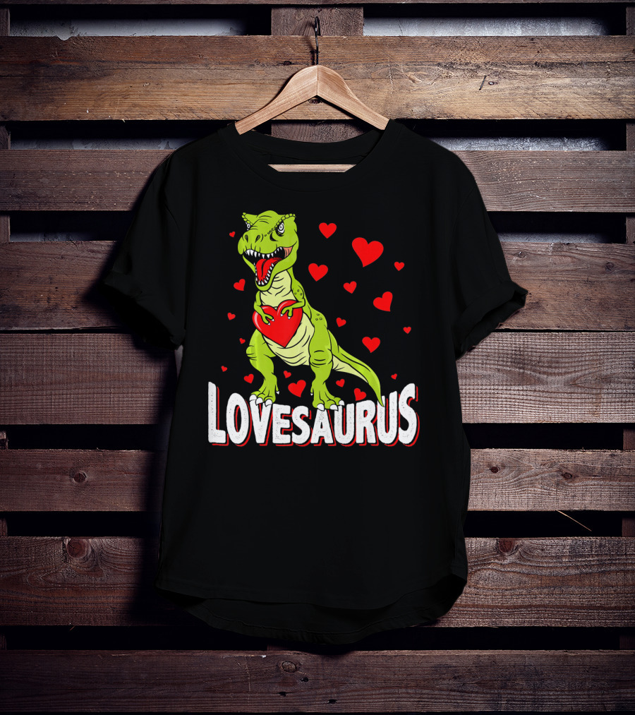 Lovesaurus Dinosaur Valentine Day Hearts T-Shirt