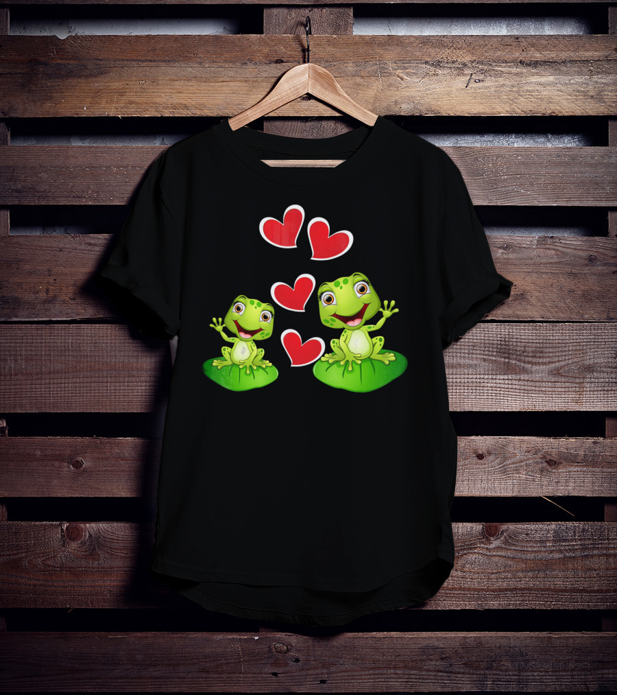 Frog Heart Valentine Day Animal Cute Frogs With Hearts T-Shirt