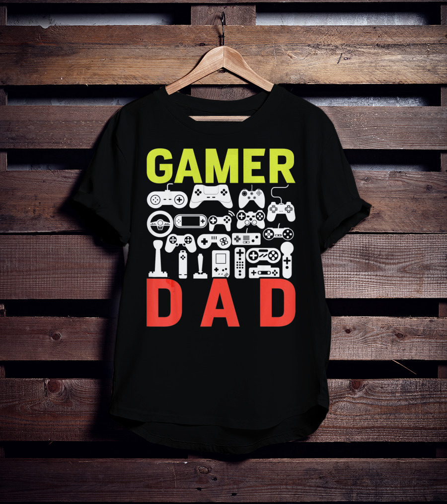 Gamer Dad Vintage Controller Collection Funny Birthday T-Shirt