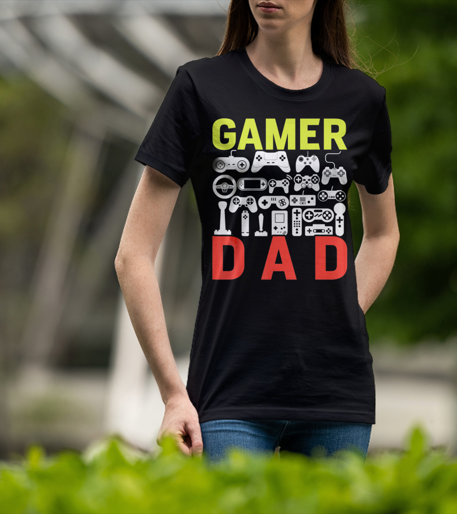 Gamer Dad Vintage Controller Collection Funny Birthday T-Shirt