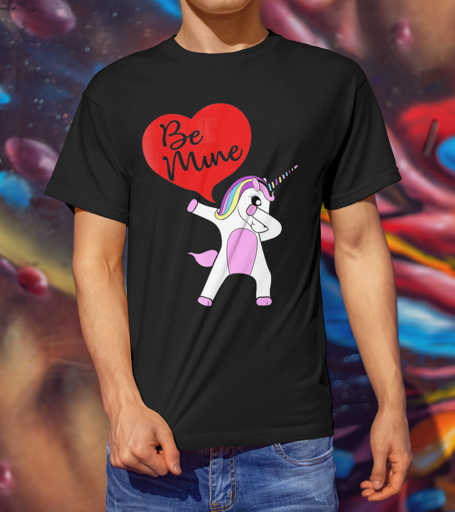 FUNNY DABBING PONY Be Mine Valentines T-Shirt