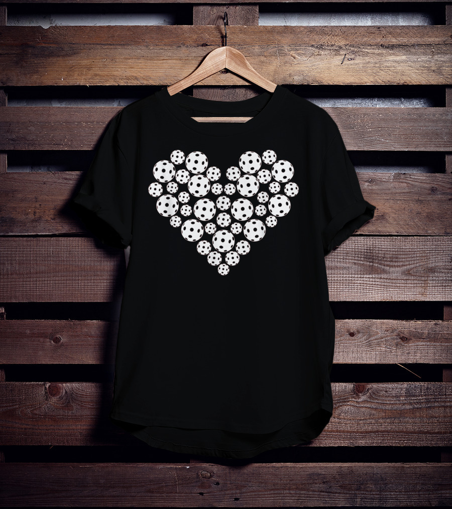 Funny Pickleball Love Heart Shape Valentine T-Shirt