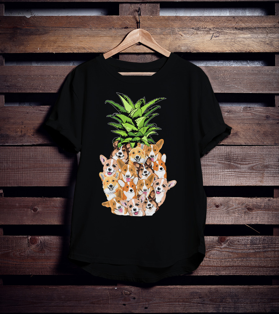 Funny Pineapple Corgi Valentine's Birthday T-Shirt