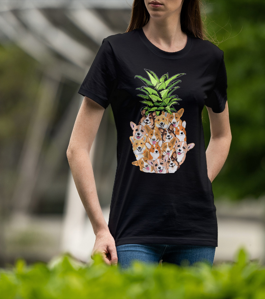 Funny Pineapple Corgi Valentine's Birthday T-Shirt