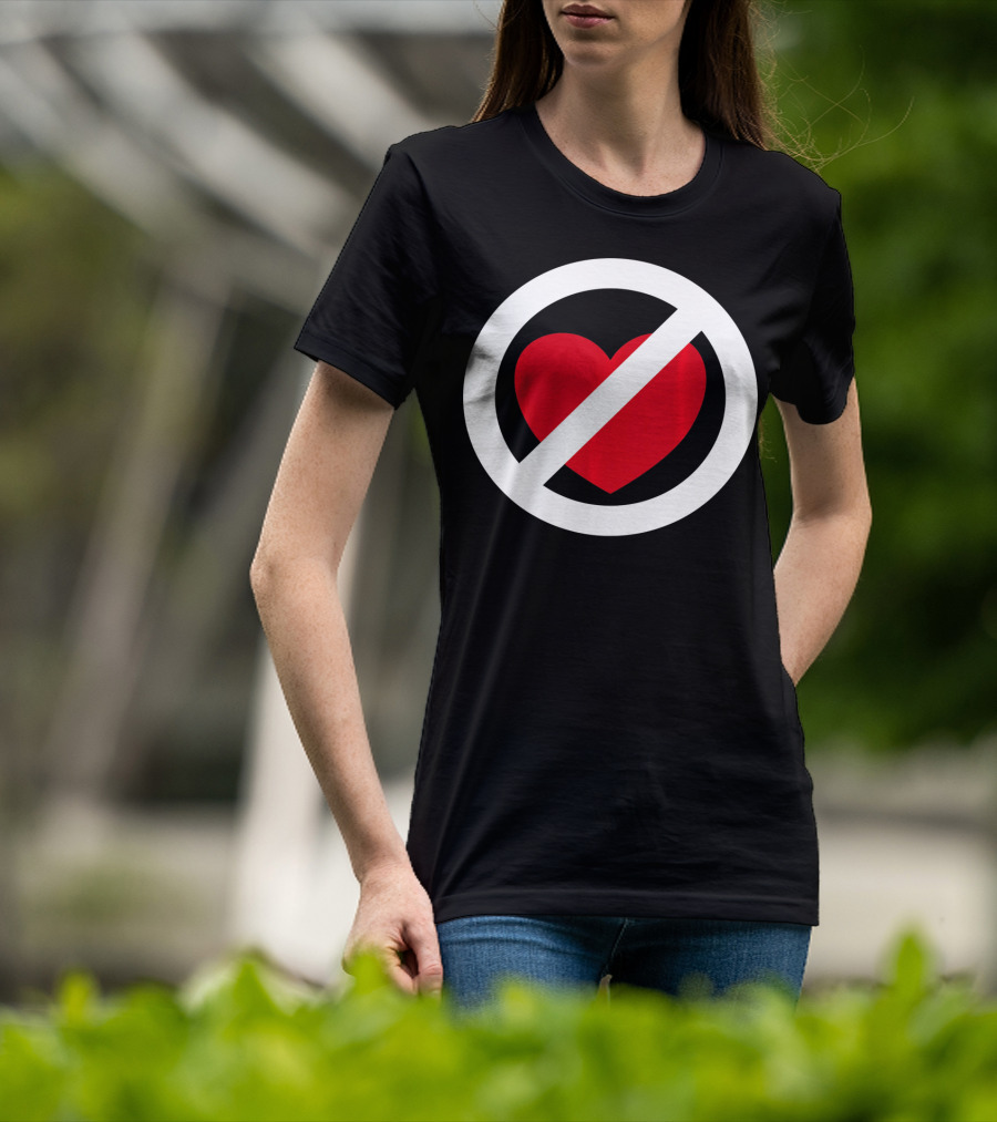 No Heart Symbol Anti Valentine Humor T-Shirt