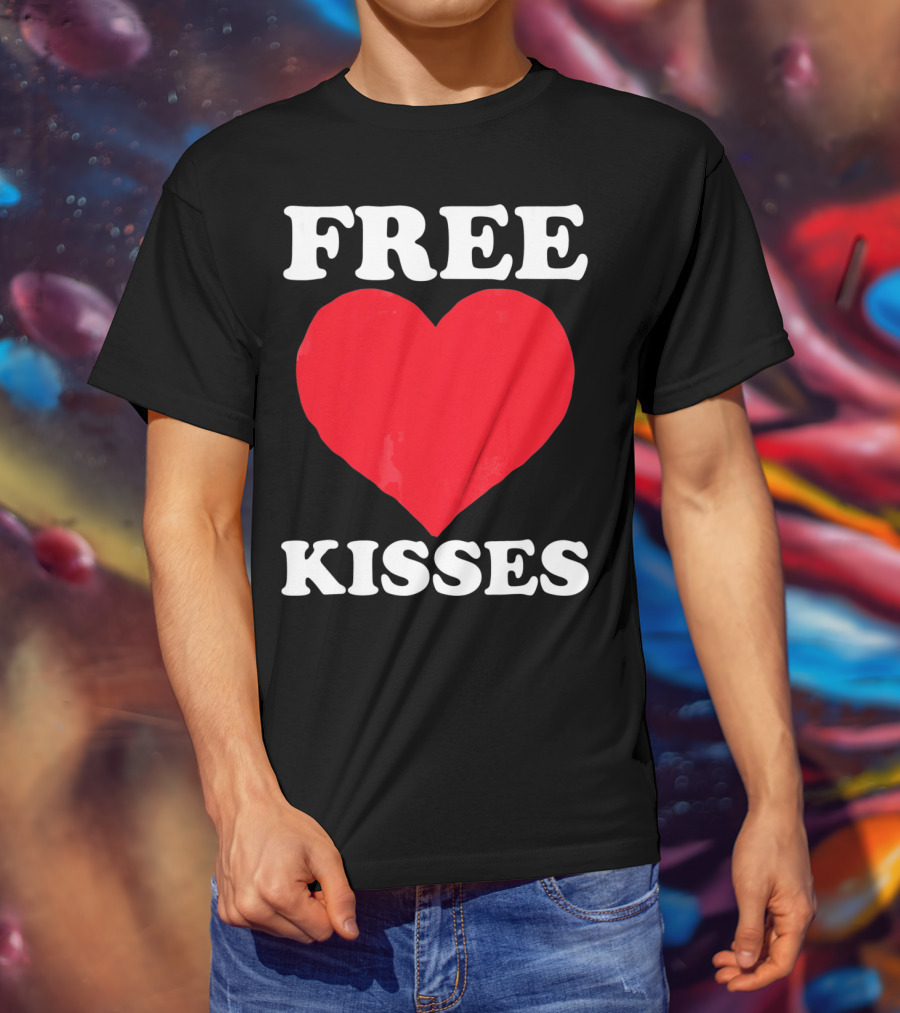 Funny Valentine's Day Free Kisses Heart T-Shirt