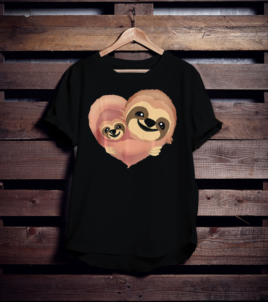Valentine Sloth Heart Duo Love T-Shirt