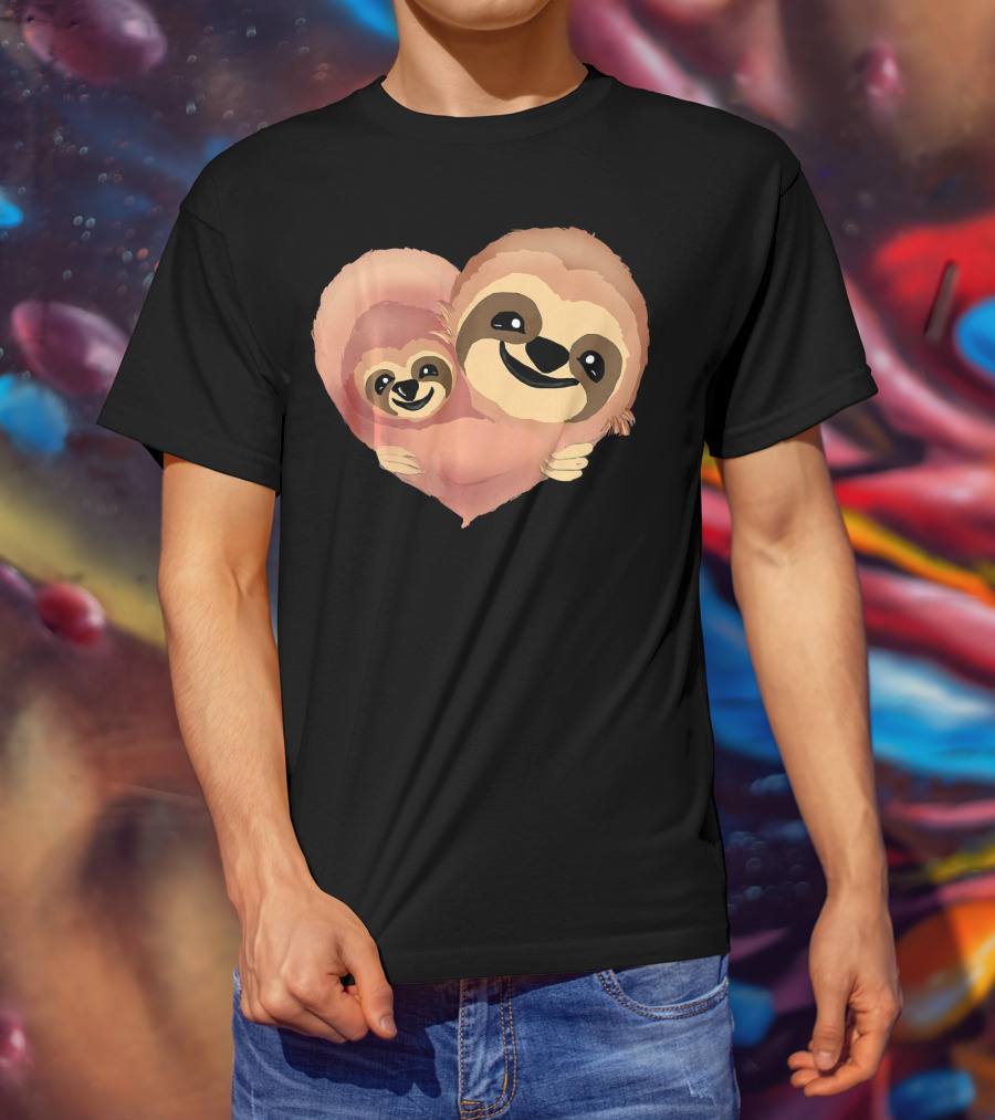 Valentine Sloth Heart Duo Love T-Shirt