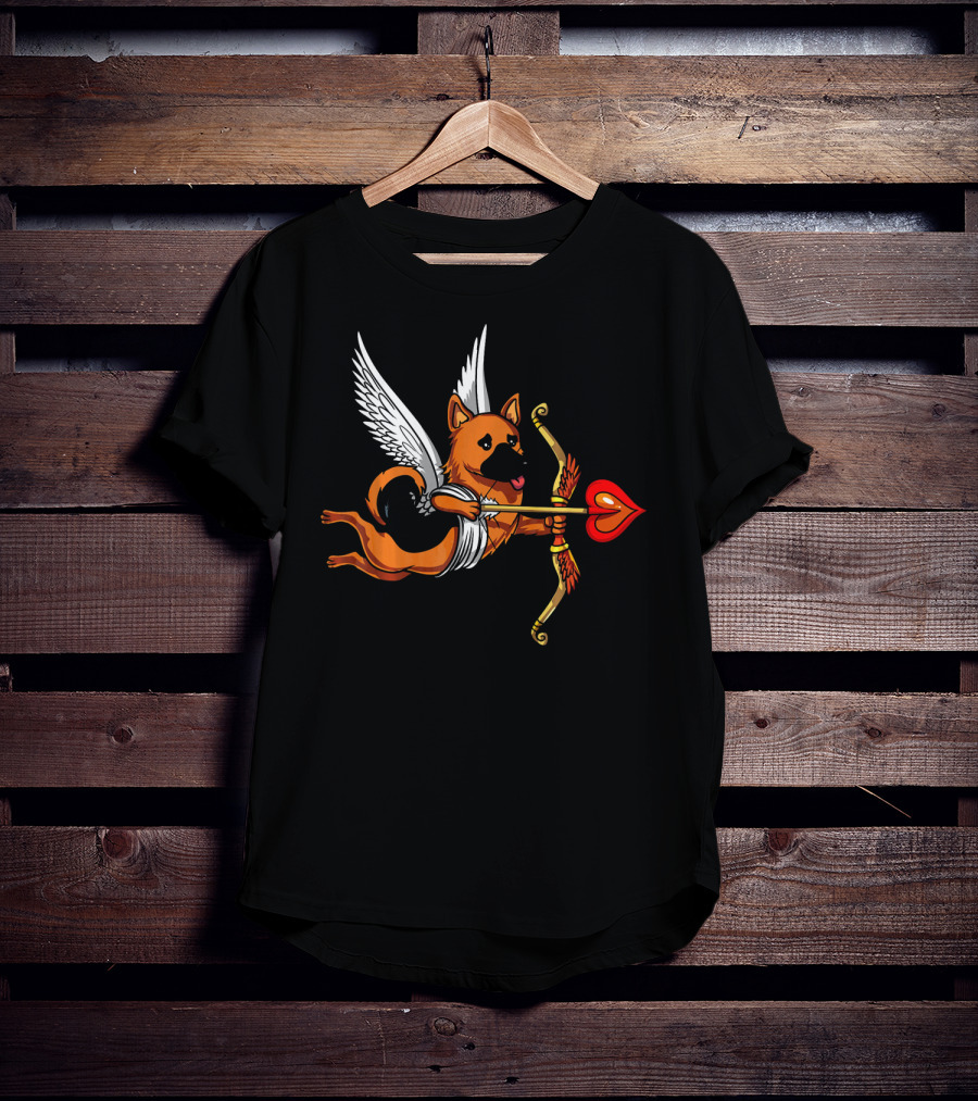 German Shepherd Cupid Dog Valentine's Day T-Shirt
