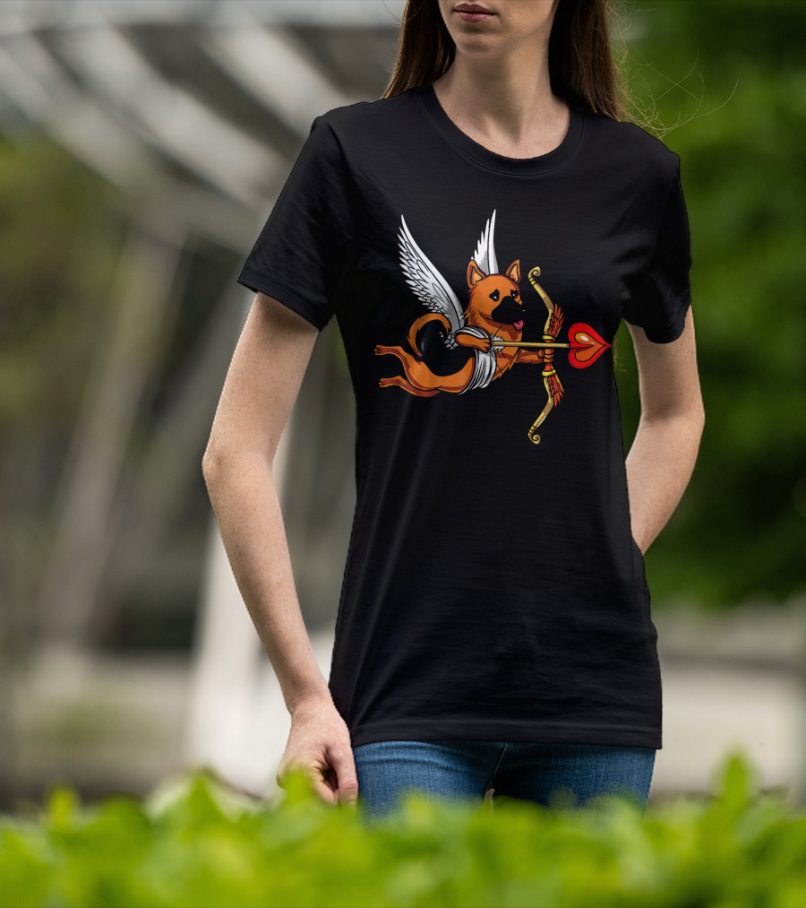 German Shepherd Cupid Dog Valentine's Day T-Shirt