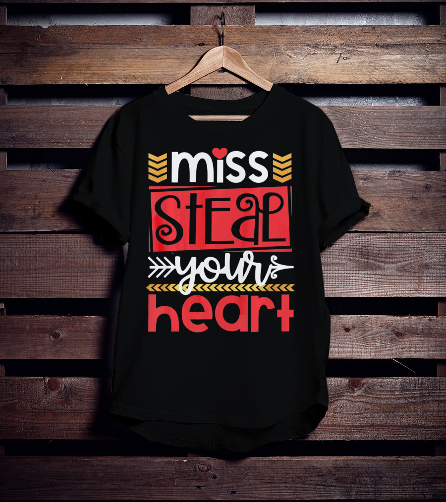 Miss Steal Your Heart Girls Valentines T-Shirt