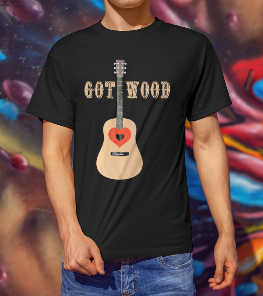 Got Wood Acoustic Guitar Heart Valentine's Day T-Shirt