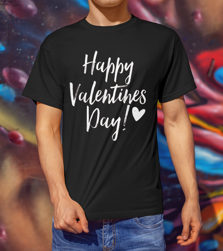 Happy Valentines Day Simple Love Adore Heart T-Shirt