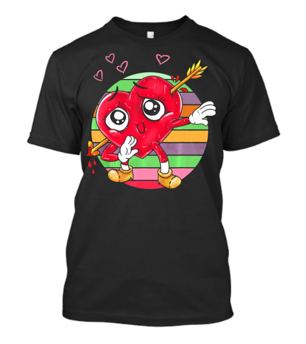 Heart Dabbing Valentines Love Arrow T-Shirt