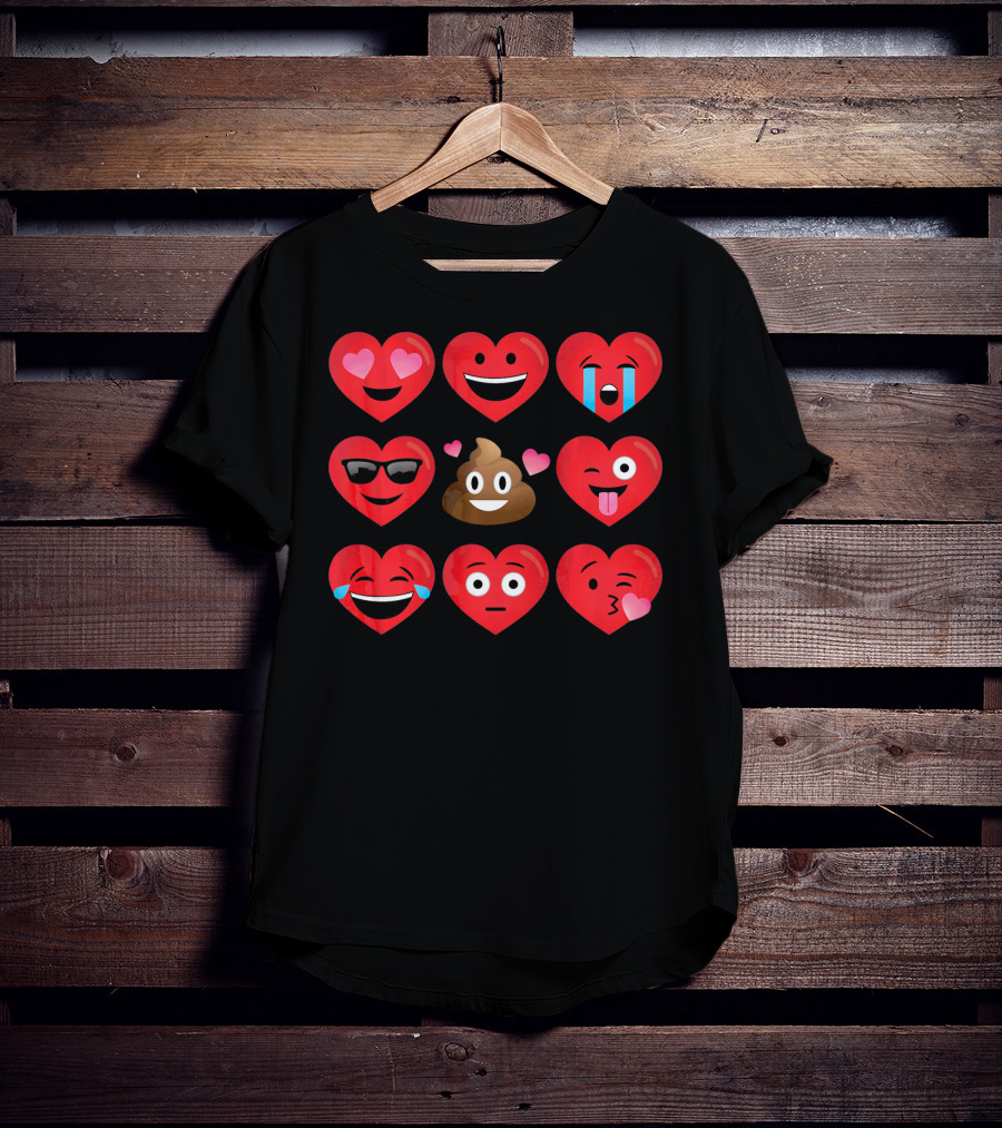 Heart Face Emoticons Love And Expressions Valentine's Day T-Shirt