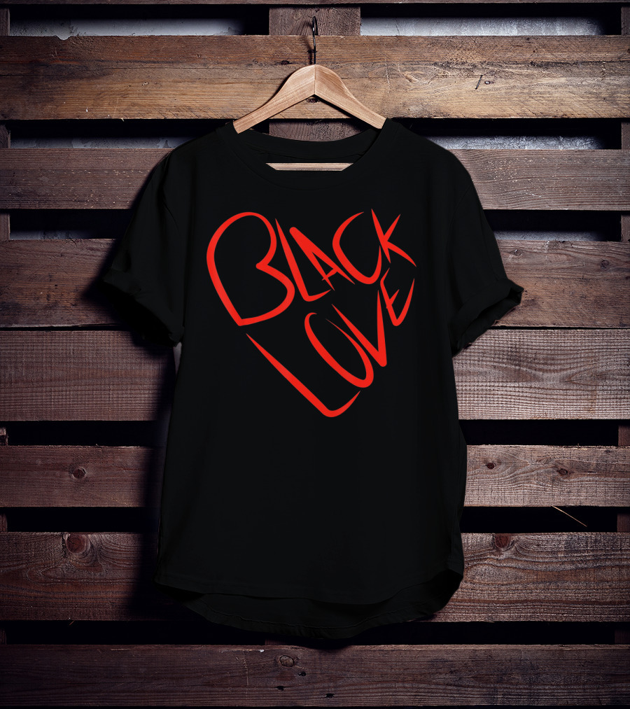 Black Love Heart Shaped Valentine’s Day T-Shirt