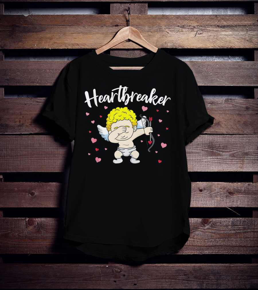 Heartbreaker Cupid Dab With Hearts And Bow T-Shirt