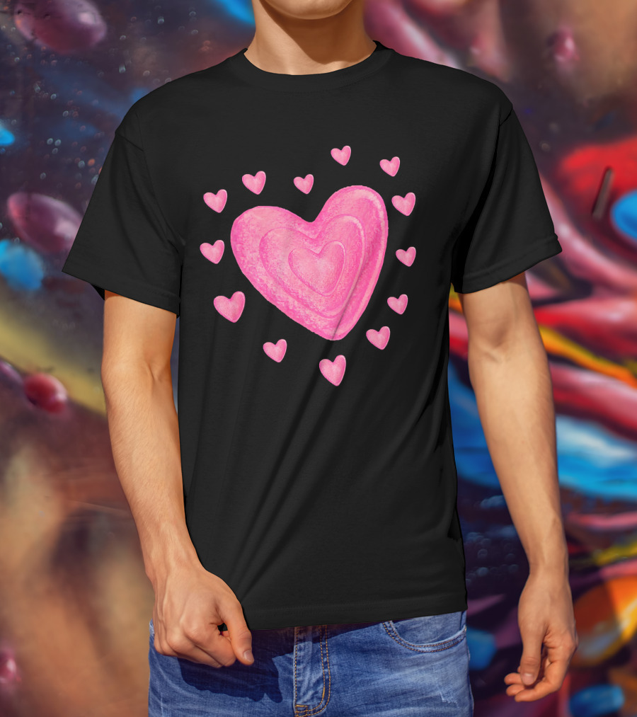 Hearts Valentines Kids School Pink Heart T-Shirt