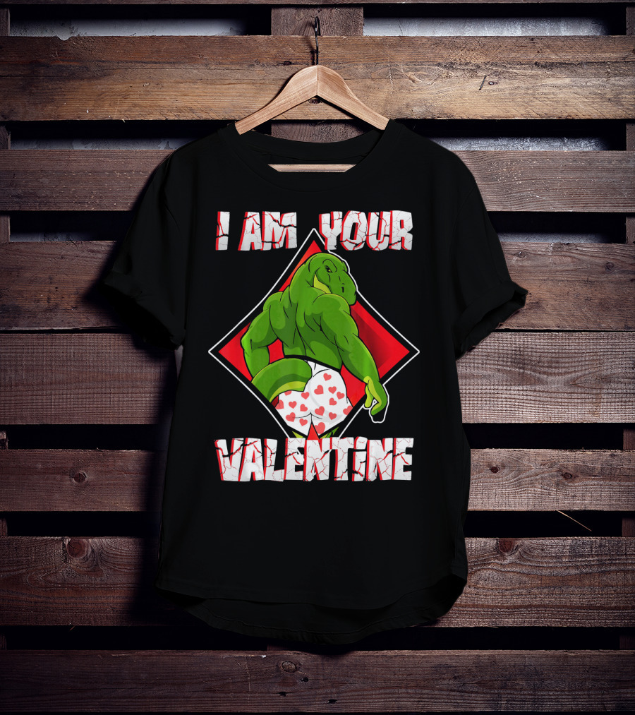 I Am Your Valentine Dinosaur With Heart Boxers T-Shirt
