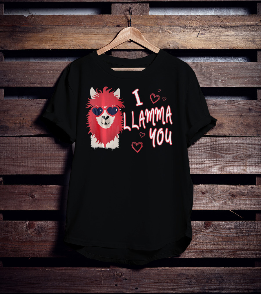 I Llamma You Heart Sunglasses Red Llama T-Shirt
