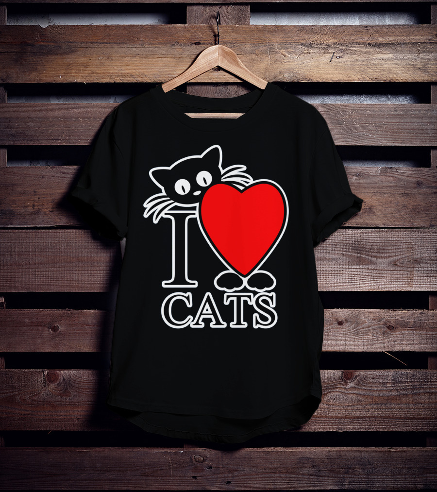 I Love Cats Valentines Day Cat Lover T-Shirt