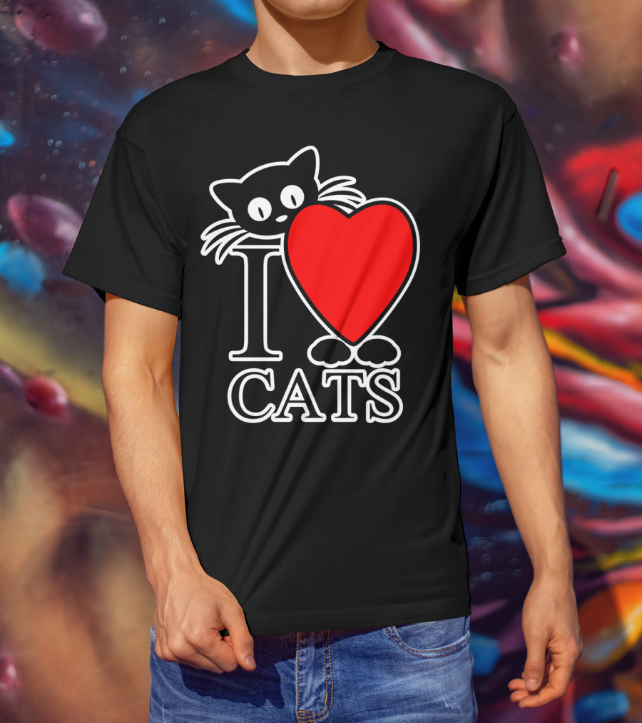 I Love Cats Valentines Day Cat Lover T-Shirt