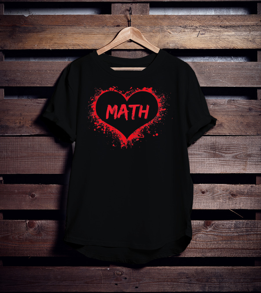 Valentine Heart I Love Math Teacher T-Shirt