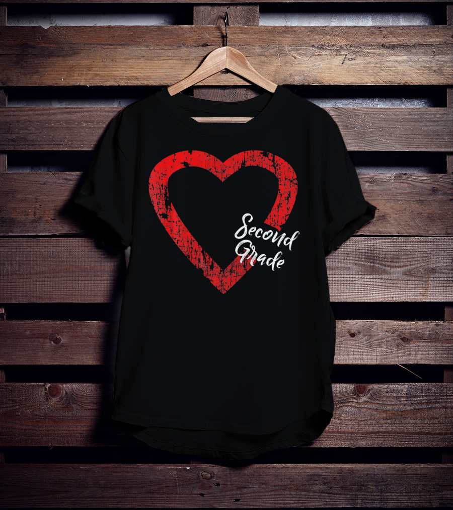 Second Grade Love Valentine's Day Heart T-Shirt