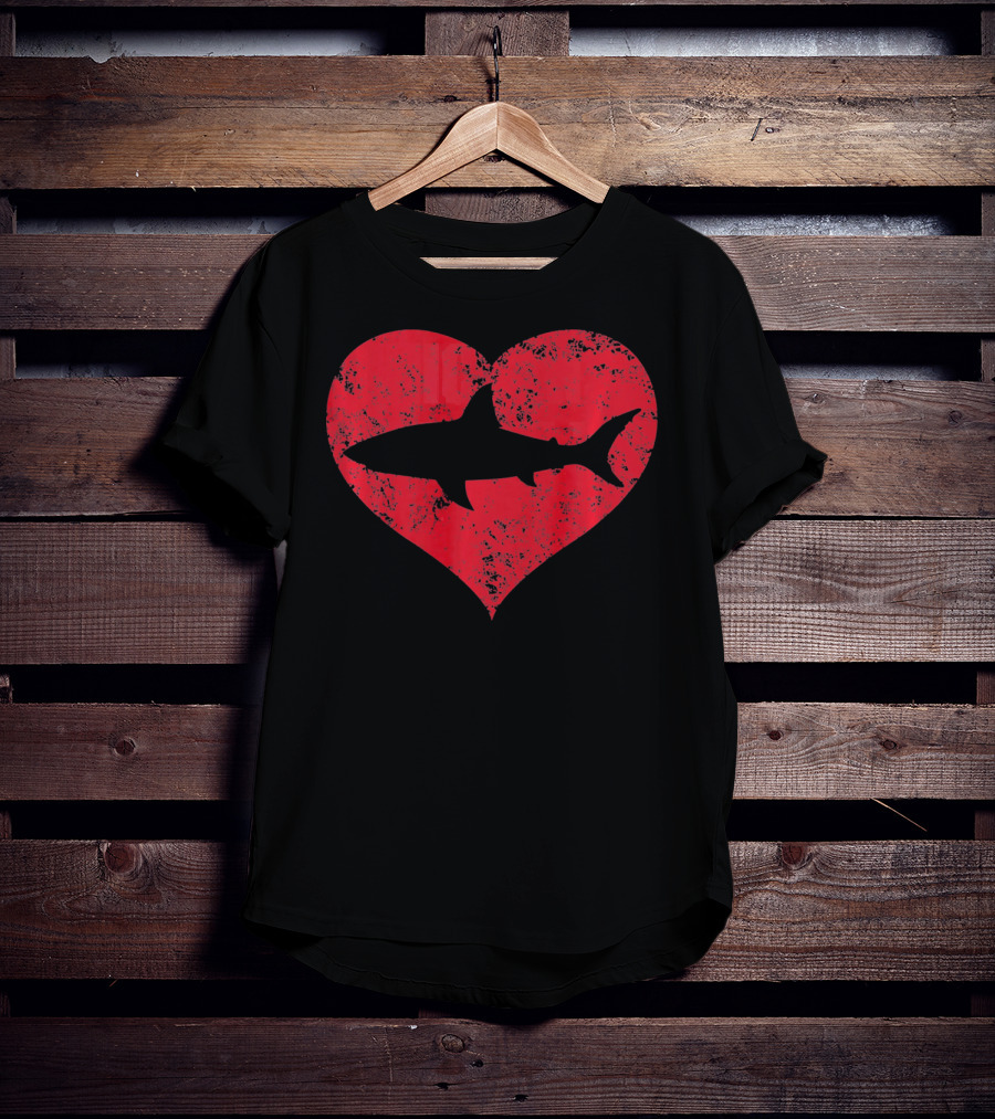 I Love Sharks Cute Shark Heart T-Shirt