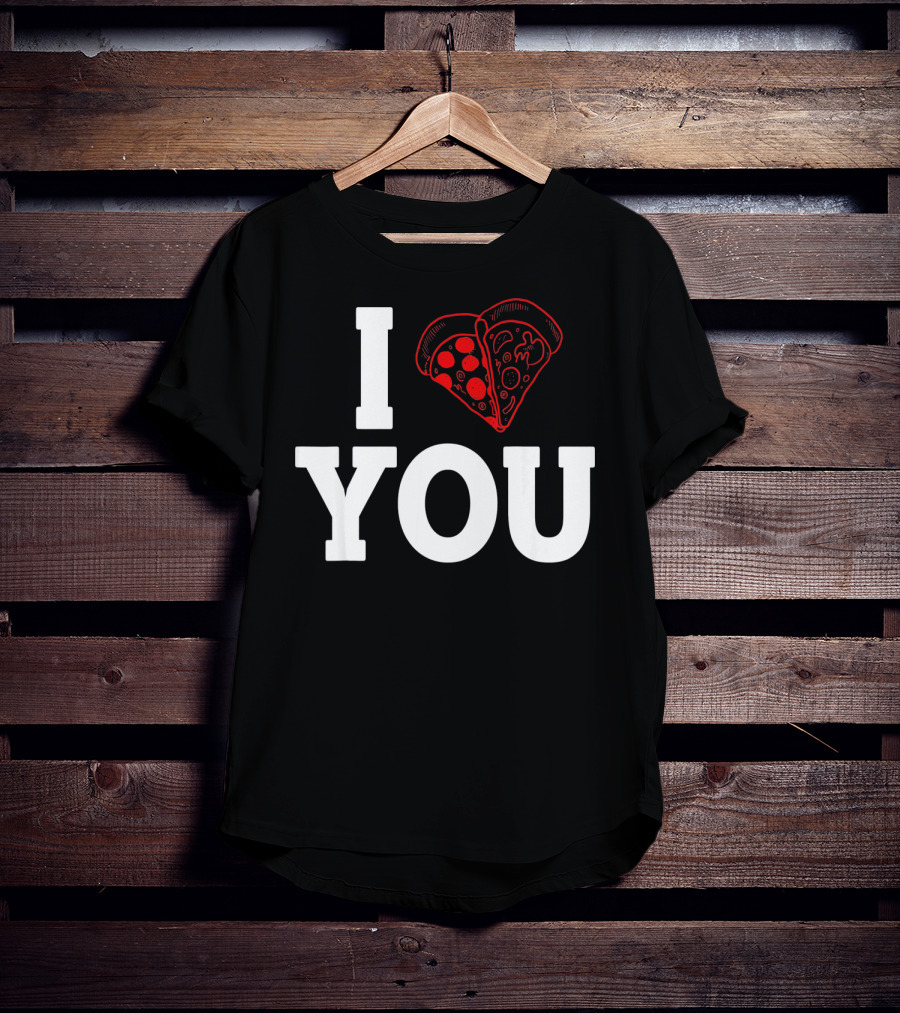 I Love You Pizza Lovers Valentines Day Heart-Shaped Pizza Slices T-Shirt