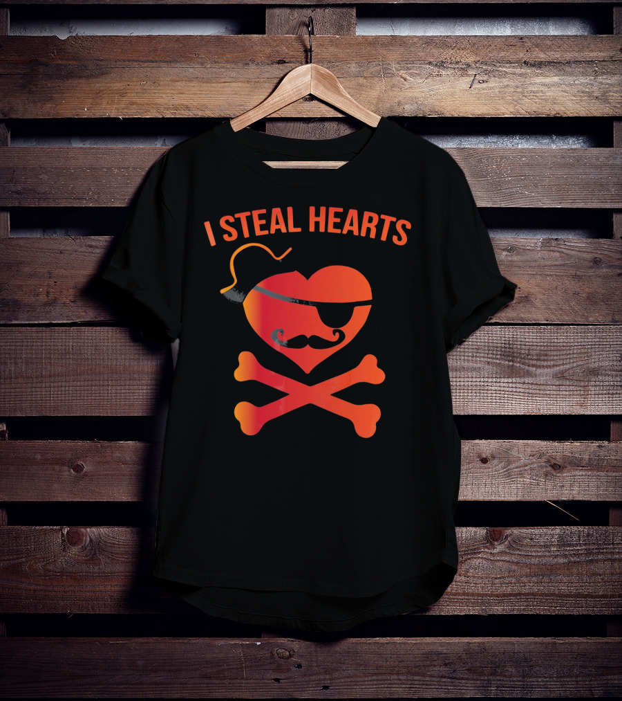 I Steal Hearts Pirate Valentine T-Shirt