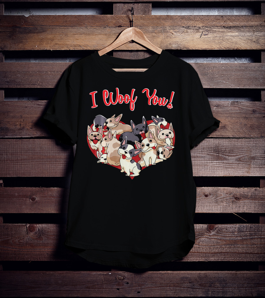 I Woof You French Bulldog Heart T-Shirt