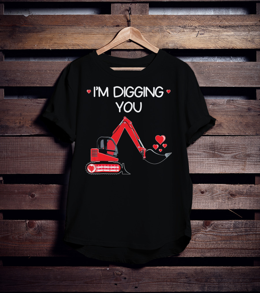 I'm Digging You Valentine Kids Tractor With Hearts T-Shirt