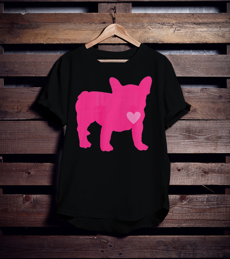 Ition Frenchie Pink Heart Valentine T-Shirt