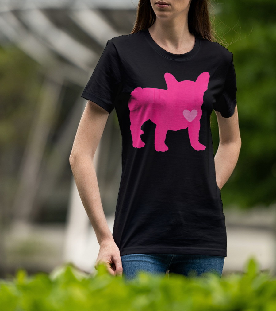 Ition Frenchie Pink Heart Valentine T-Shirt