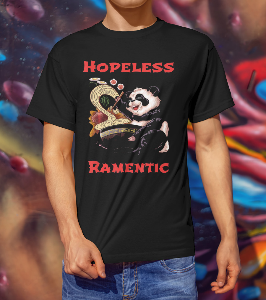 Hopeless Ramentic Panda Enjoying Noodles T-Shirt