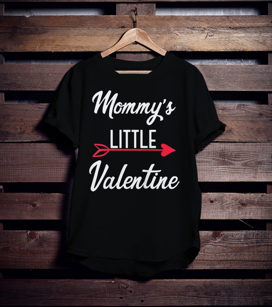 Mommy's Little Valentine Arrow Heart Kids Mommy And Me Valentines T-Shirt