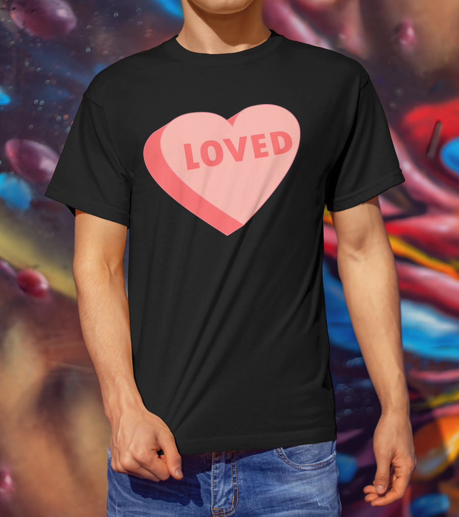 Kids Valentines Day Candy Heart Loved T-Shirt
