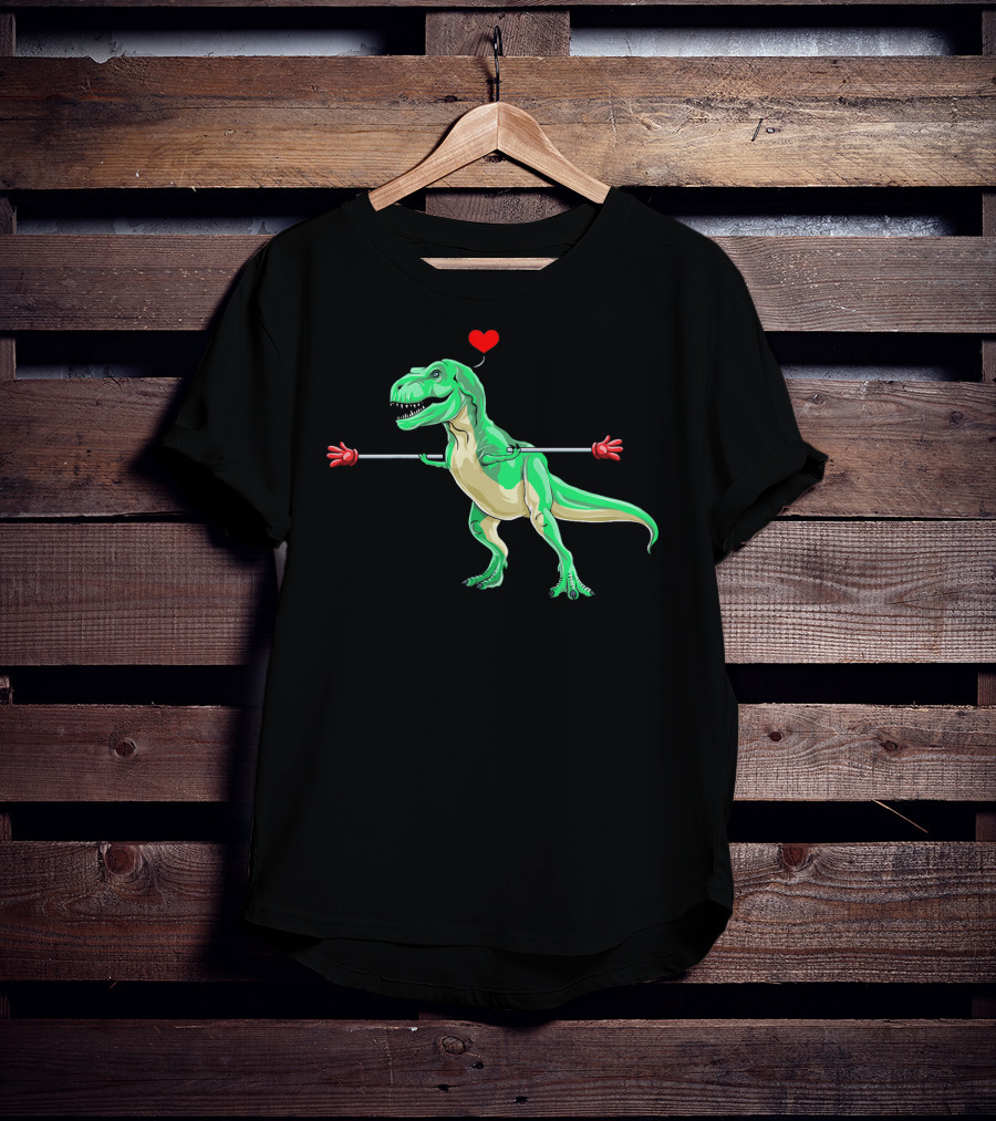 Kids Valentines Day Dinosaur Heart Arms Love T-Shirt