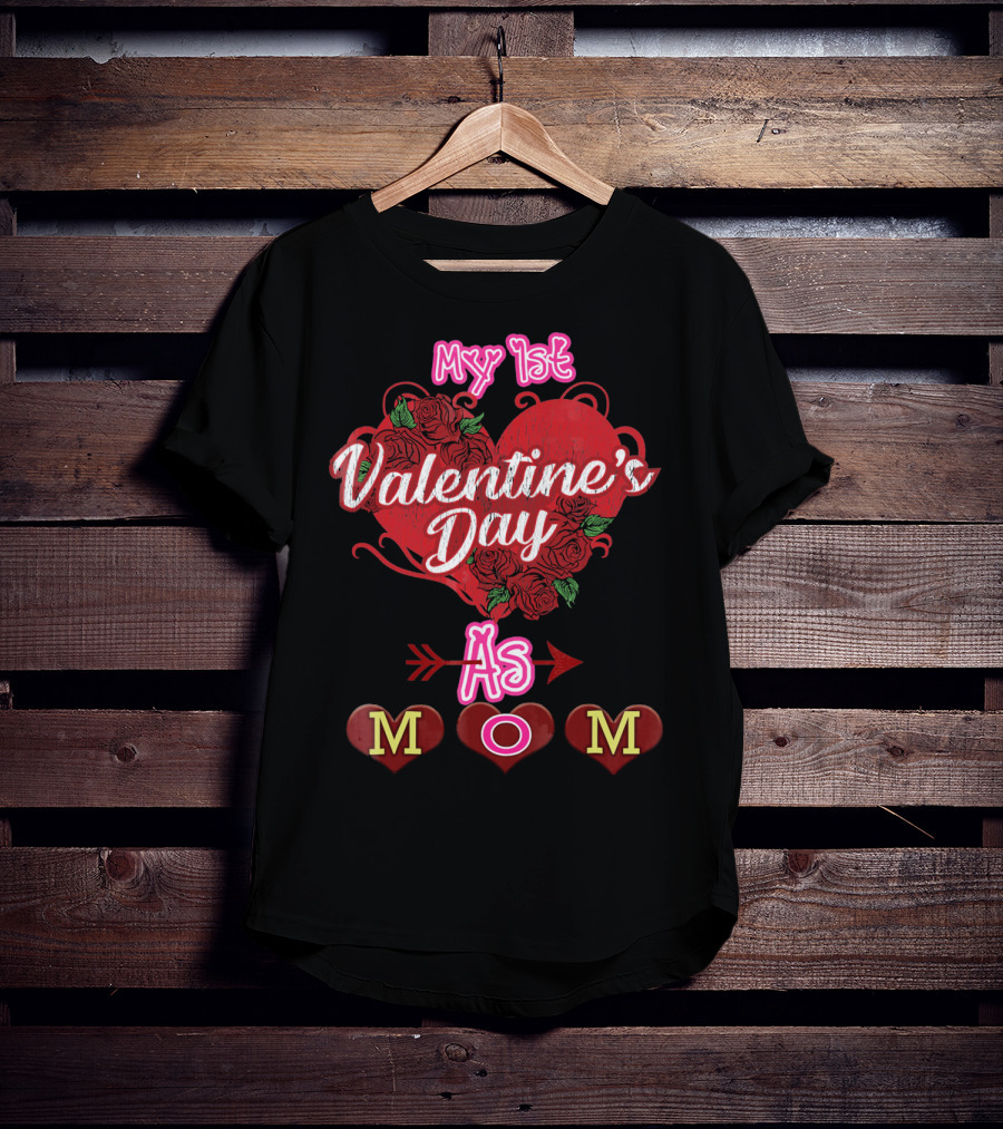 My 1st Valentine's Day As Mom Baby Girl T-Shirt