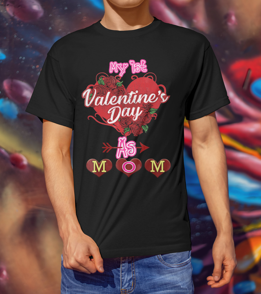 My 1st Valentine's Day As Mom Baby Girl T-Shirt