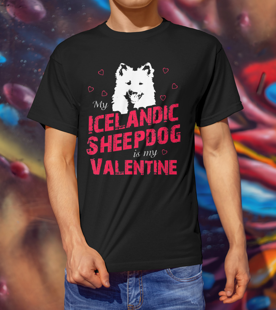 My Icelandic Sheepdog Is My Valentine With Heart T-Shirt