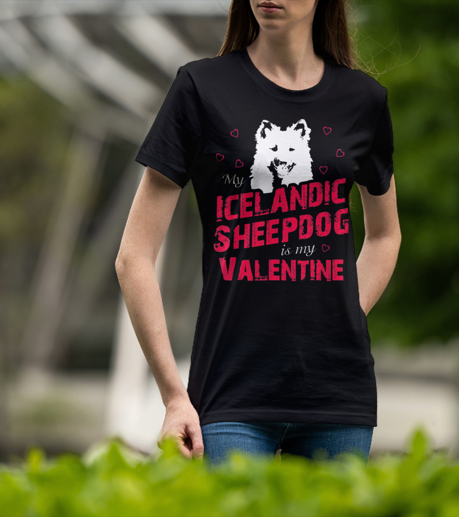 My Icelandic Sheepdog Is My Valentine With Heart T-Shirt