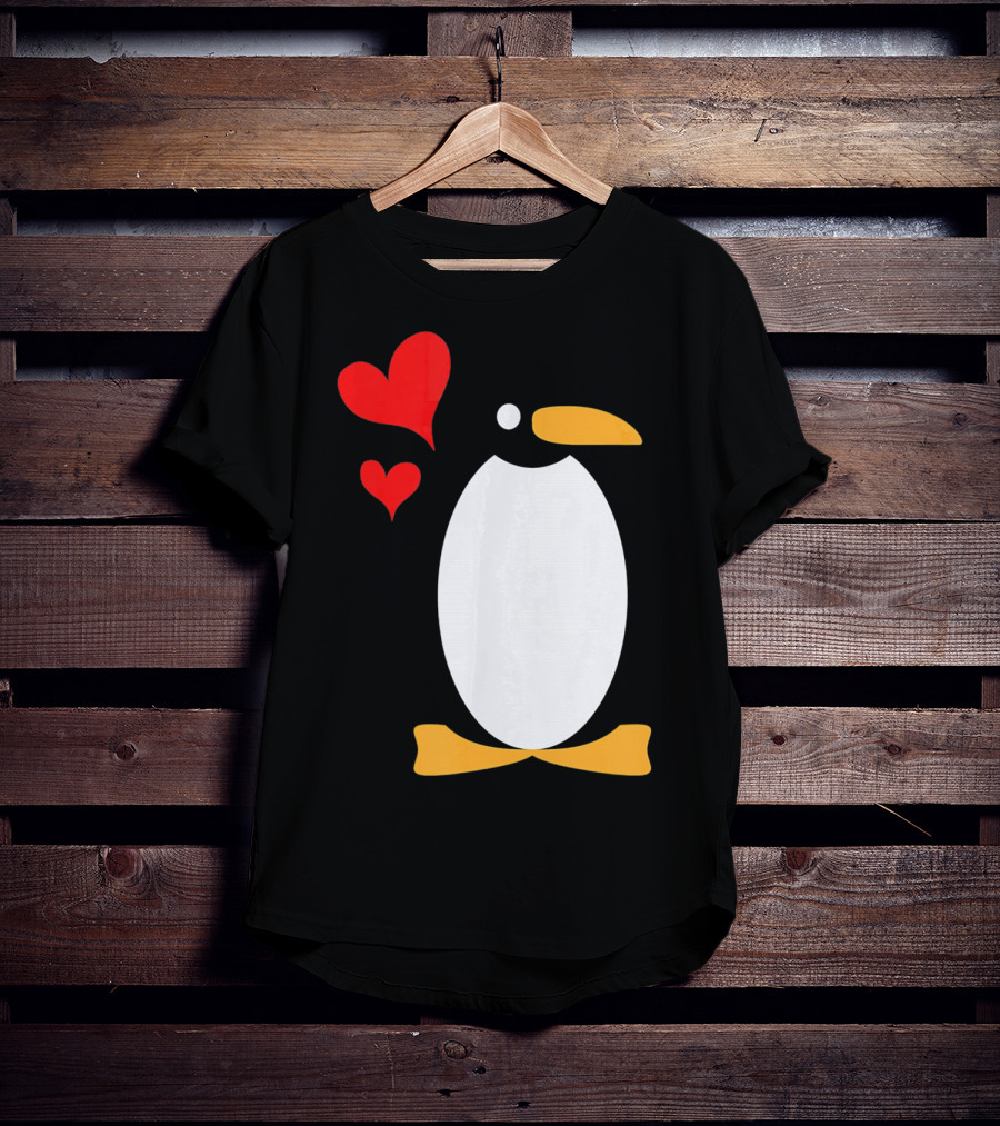 Penguin With Red Hearts T-Shirt
