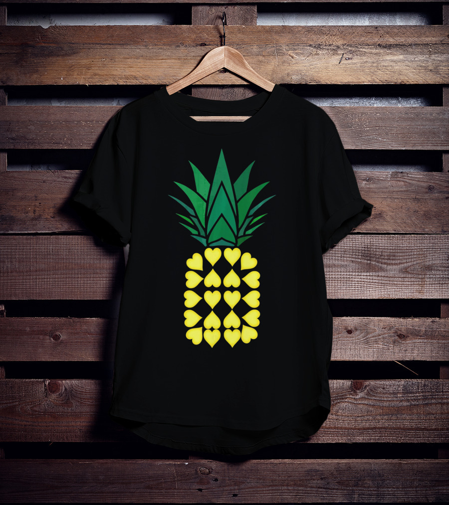 Pineapple Heart Pattern Valentine Day T-Shirt