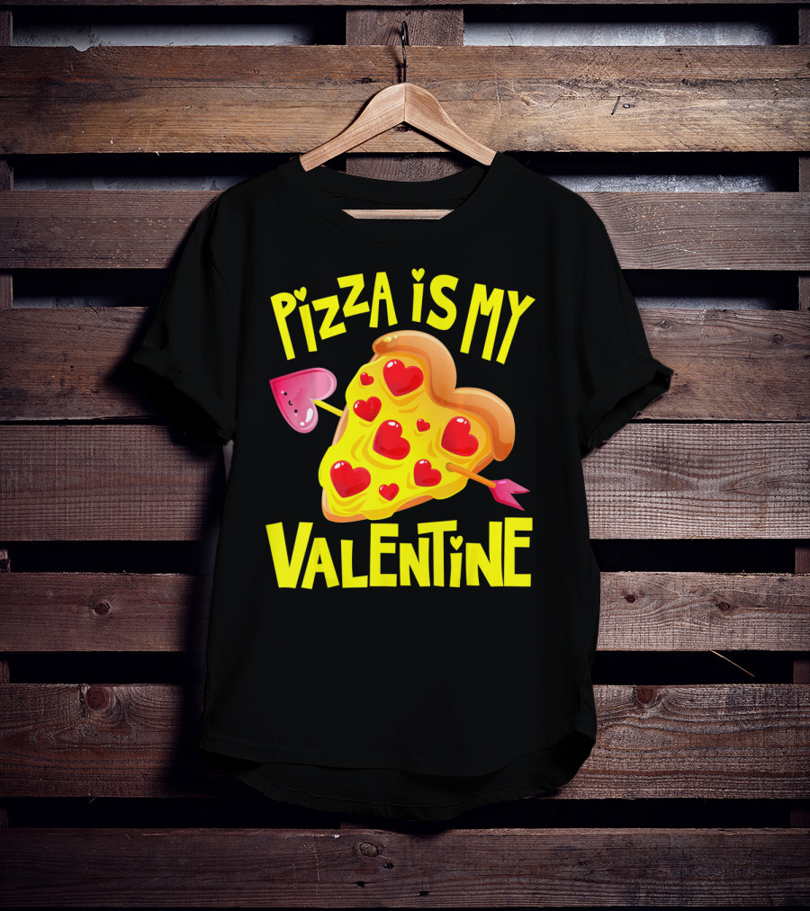 Valentine Pizza Love Hearts Arrow T-Shirt