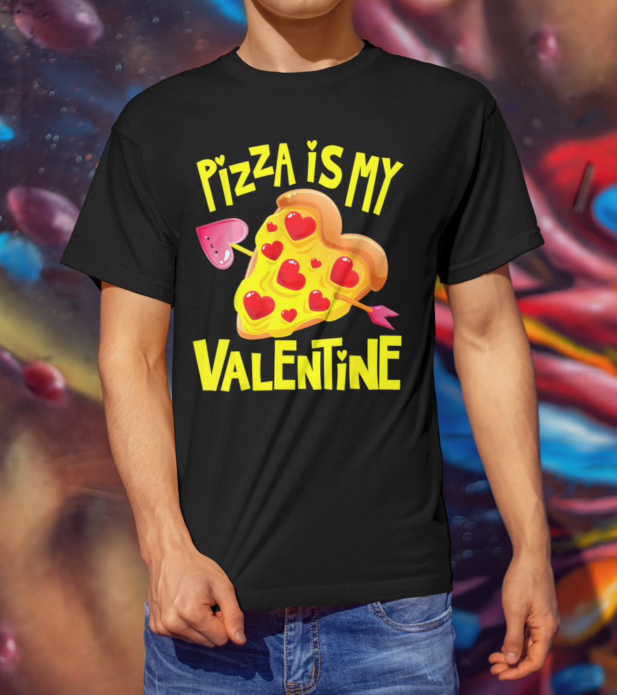 Valentine Pizza Love Hearts Arrow T-Shirt